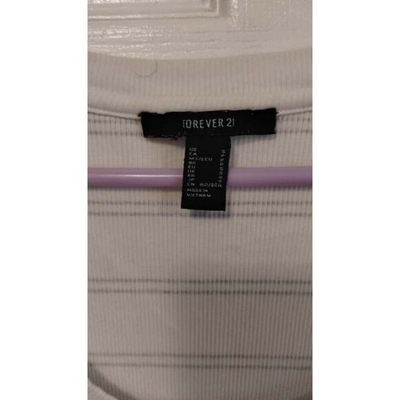 Forever 21 white and black stripe bodycon T-shirt Dress - Picture 2 of 4